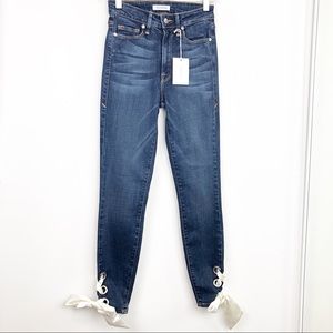 Good American Good Waist Ankle Ribbon Skinny NWT
